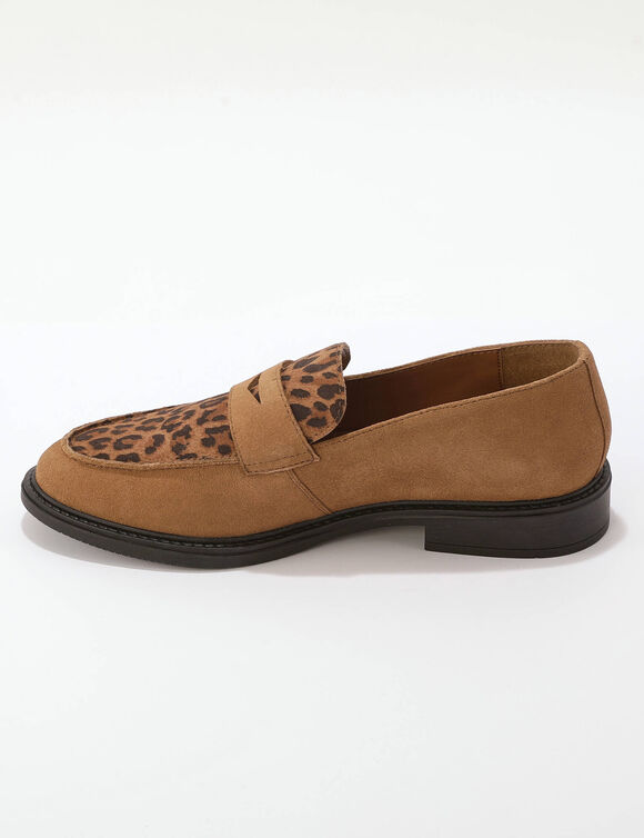 Loafers met luipaardmotief (bruin)