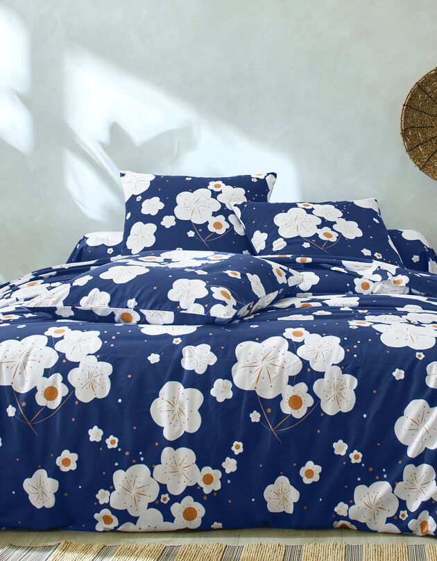 Linge de lit Nagoya - polycoton, bleu Linge de lit Nagoya - polycoton, bleu, hi-res