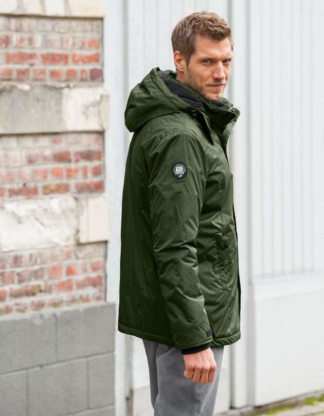 Parka imperméable doublée polaire à capuche (kaki)