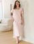Chemise de nuit longue manches courtes unie (rose)