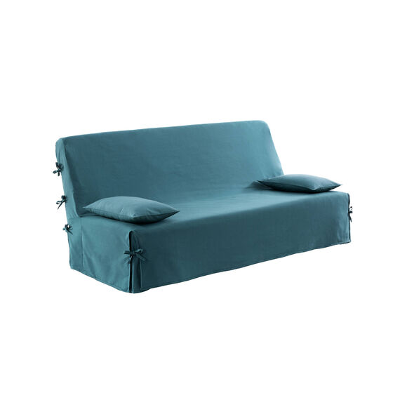 Housse clic-clac standard coton bachette uni (bleu)