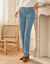 Broek in ribvelours met recht model (blauwgrijs)