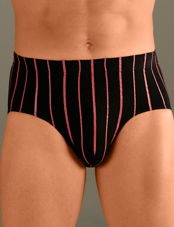 Slip ferm&eacute;s ray&eacute;s taille haute - lot de 6 (rouge + bleu + jaune)