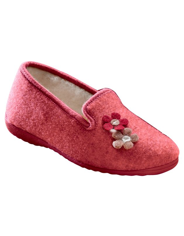 Pantoufles fleurs (framboise)