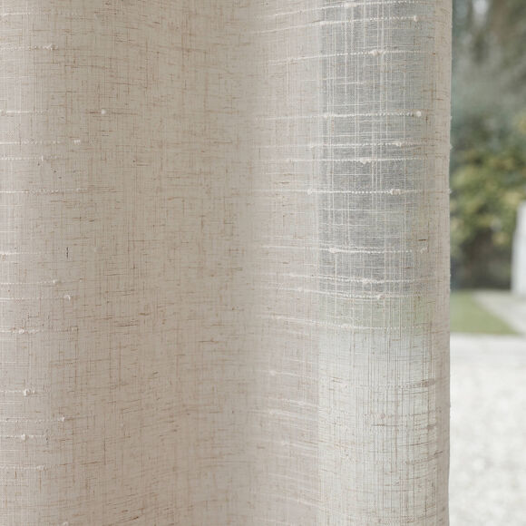 Panneau voilage tissage fantaisie - finition oeillets (ivoire)