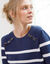 Pull tunique boutons fantaisie, rayé (marine / écru) Pull tunique boutons fantaisie, rayé (marine / écru)