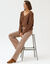 Wijde broek met hoge taille, kleine lengte (beige)