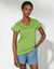 T-shirt in ruim model met stroken (groen)