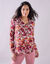 Bloes met knoopsluiting met bloemenprint, gerecycleerd polyester(1) (ecru / pruim)