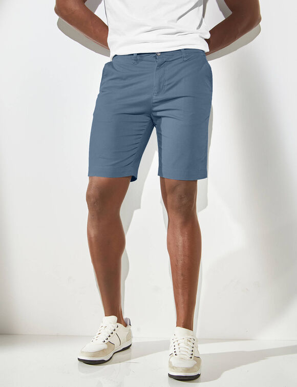 Effen chino bermuda (grijsblauw)