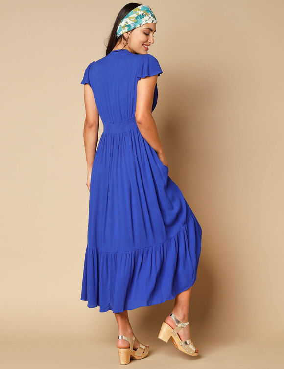 Robe longue unie (bleu)