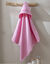 Badcape voor baby, personaliseerbaar (roze)