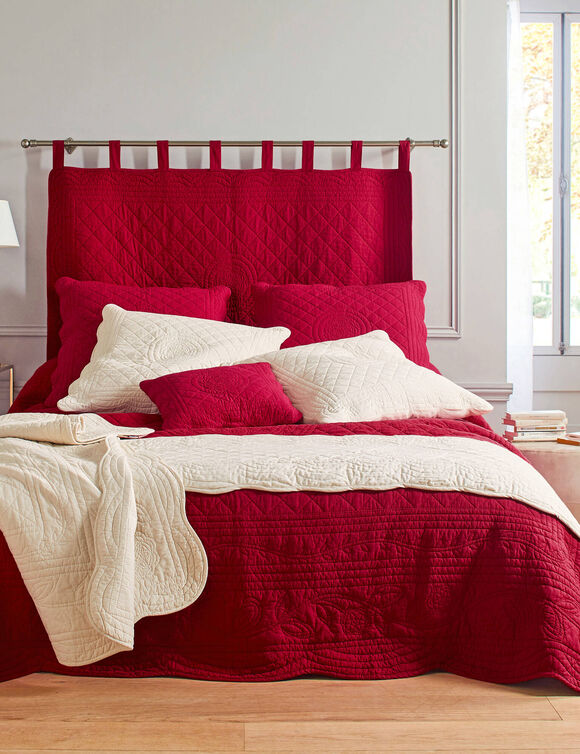 Effen hoofdeinde in katoen, boutisstijl, Cassandre (kersenrood)