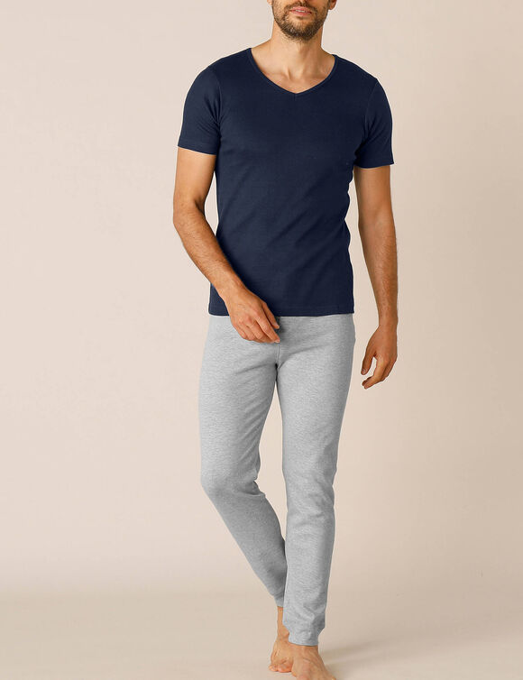 T-shirt sous-v&ecirc;tement homme col V manches courtes chaleur douce - lot de 2 (marine)