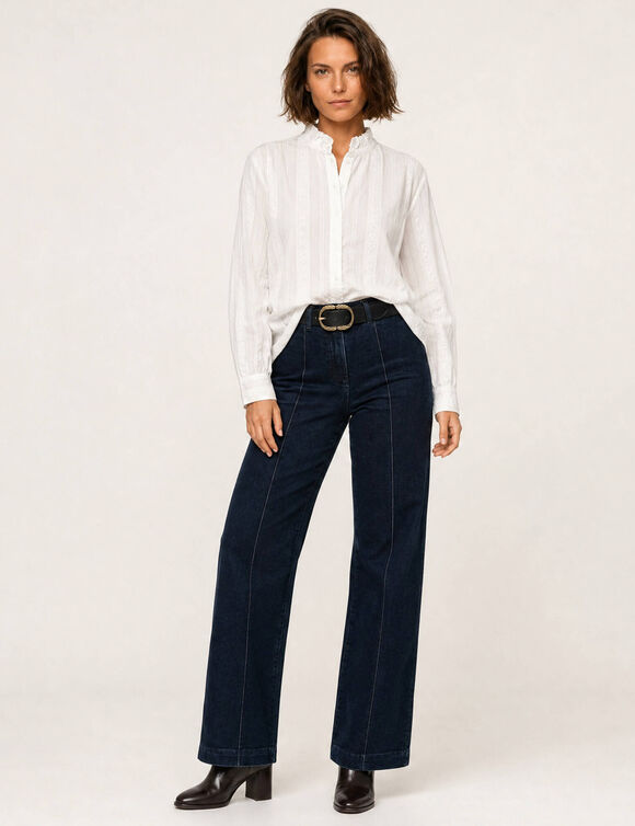 Blouse col dentelle (blanc)