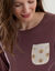 Pyjama met bloemprint (praline / ecru)