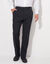 Broek met elastische taille en bandplooien - polyester/wol (antracietgrijs)
