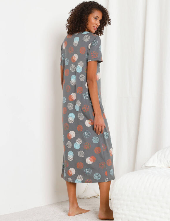 Lang nachthemd met grafische print (antracietgrijs)