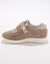 Sneakers met scratchsluiting, in rekbaar materiaal, speciaal voor gevoelige voeten (beige)