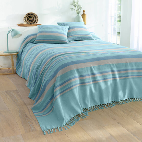 Veelkleurige katoenen plaid, ambachtelijk geweven (celadon)