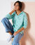 Bedrukte sweater met kap in molton (celadon)