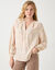Bloes in flanel met ruitenprint, 7/8-mouwen (ecru / beige)