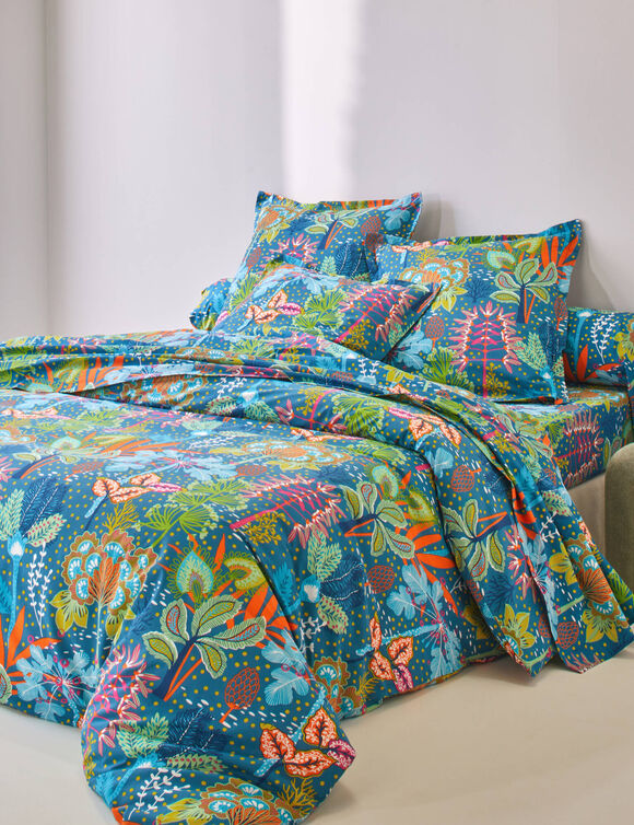 Linge de lit Laureline coton (bleu)