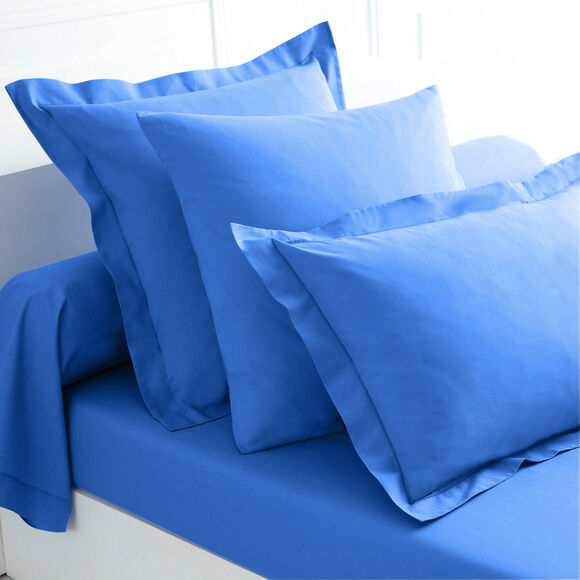 Effen hoeslaken van jersey met rand van 26 cm (oceaanblauw)