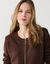 Cardigan zipp&eacute;, maille moelleuse (chocolat)