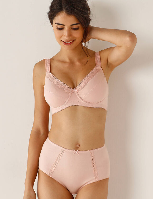 Soutien-gorge coton forme minimiseur avec armatures - lot de 2 (rose grisé + ivoire)