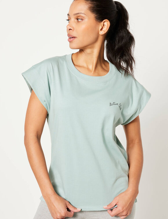 T-shirt, wijd volume (watergroen)
