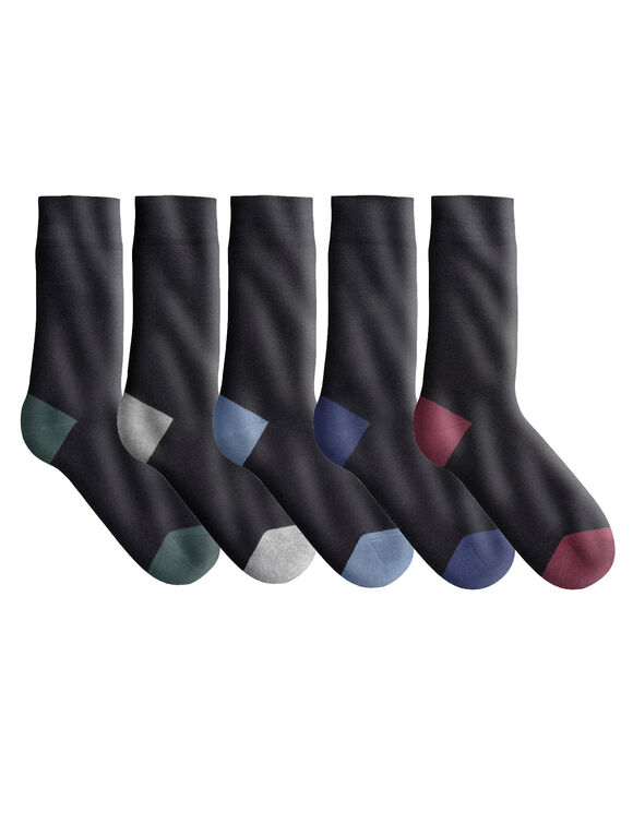 Mi-chaussettes talon couleur - lot de 5 paires (noir)