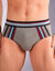 Slip met hoge taille en contrasterende strepen - set van 6 (zwart / bordeaux)