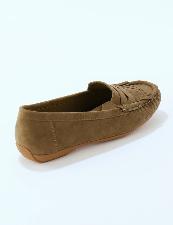 Mocassins souples textile microfibre (kaki)