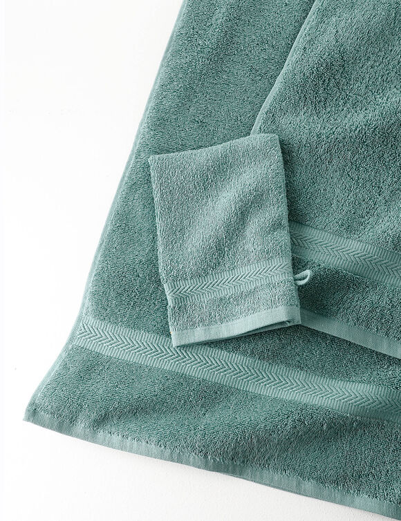 Collection serviettes de bain unies 420 g/m2 confort moelleux (eucalyptus)