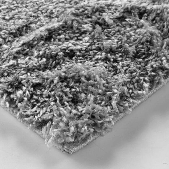 Tapis décoratif uni moelleux (gris)