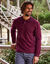 Effen polo in piquétricot met lange mouwen (bordeaux)