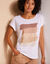 T-shirt in fifties model met arty print, jerseytricot (zandkleur)