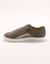 Lage sneaker met ritssluiting van soepel leer met glanzend effect (taupe)