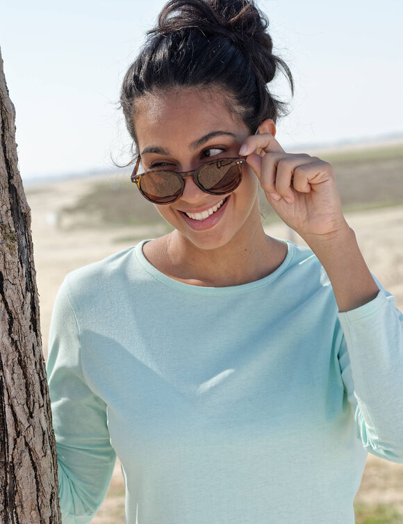 T-shirt uni manches longues (aqua)