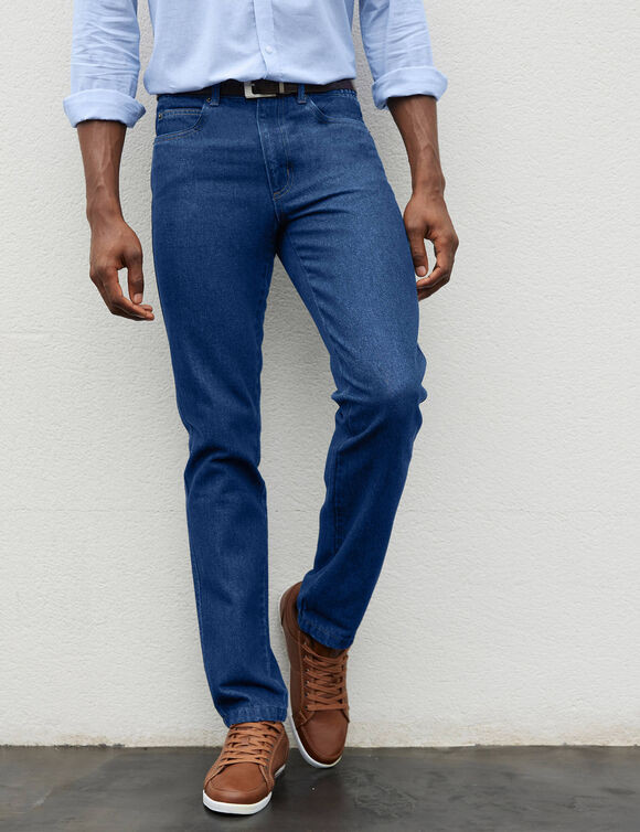 Jean ceinture &eacute;lastiqu&eacute;e c&ocirc;t&eacute;s - L32 (stone)