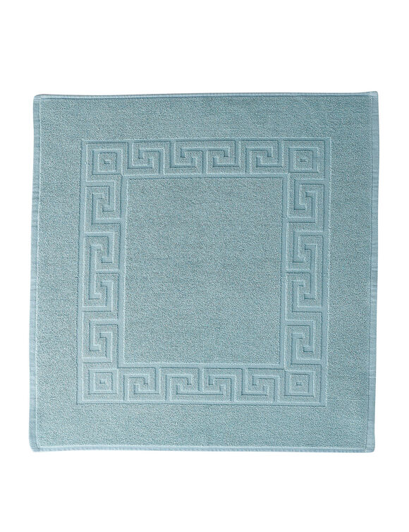Tapis de bain éponge liteau motif frise grecque (vert d'eau)
