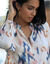 Robe chemisier imprimée (beige / blauw)