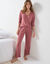 Pyjama pantalon fluide en maille texturée (bois de rose)
