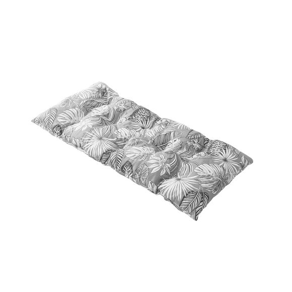 Lang, decoratief kussen in katoen met tropical print (grijs)