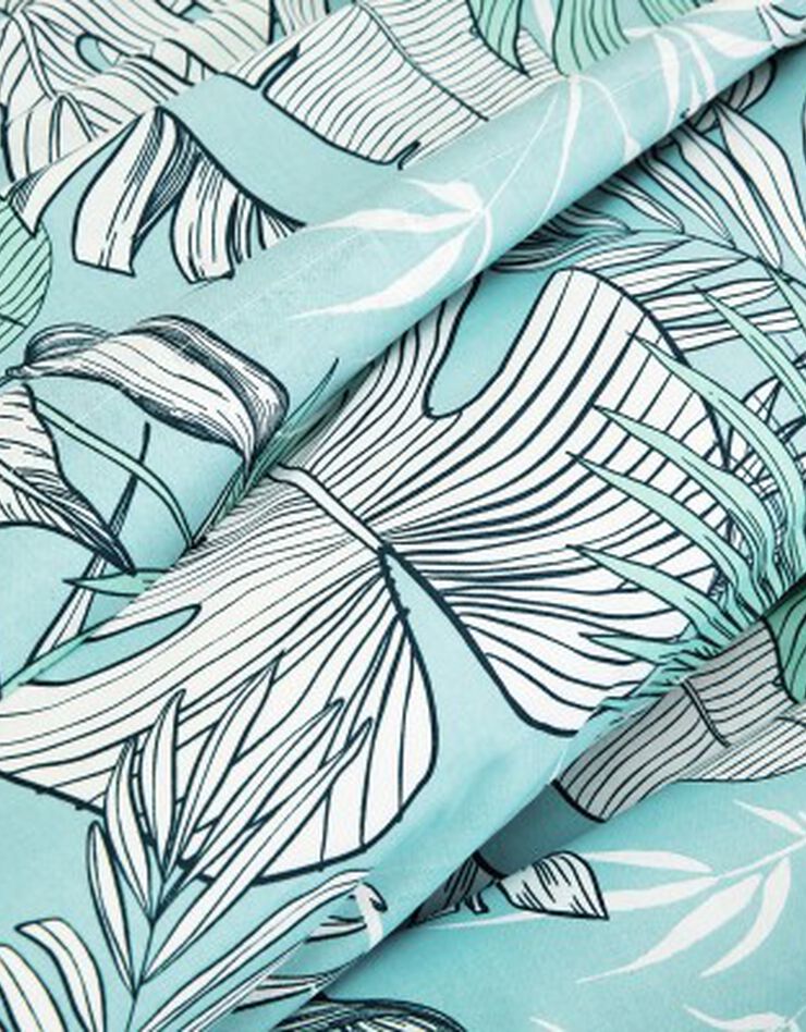 Linge de lit Mahao en coton à motifs feuilles de palmes, vert, hi-res image number 5