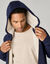 Sweat &agrave; capuche uni zipp&eacute; et fourr&eacute; (marine)