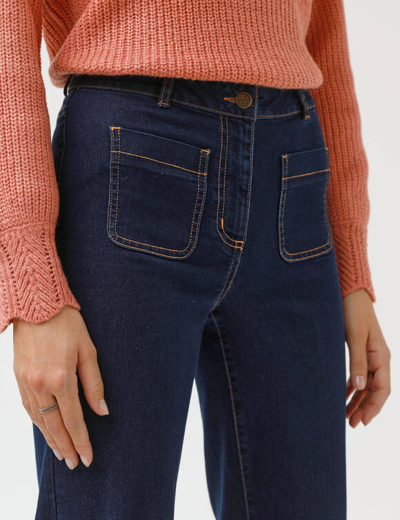 Jean coupe large taille haute, grande stature (brut)