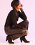 Pantalon droit, aspect cuir** (noir)