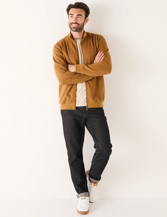 Sweat entièrement zippé uni (cuivre)